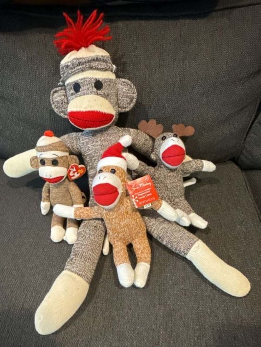 Ty Sock Monkey Plush Set of 4
